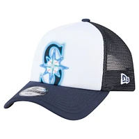 Toddler New Era  White/Navy Seattle Mariners Painted A-Frame 9FORTY Trucker Adjustable Hat