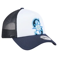 Toddler New Era  White/Navy Seattle Mariners Painted A-Frame 9FORTY Trucker Adjustable Hat