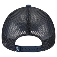 Toddler New Era  White/Navy Seattle Mariners Painted A-Frame 9FORTY Trucker Adjustable Hat