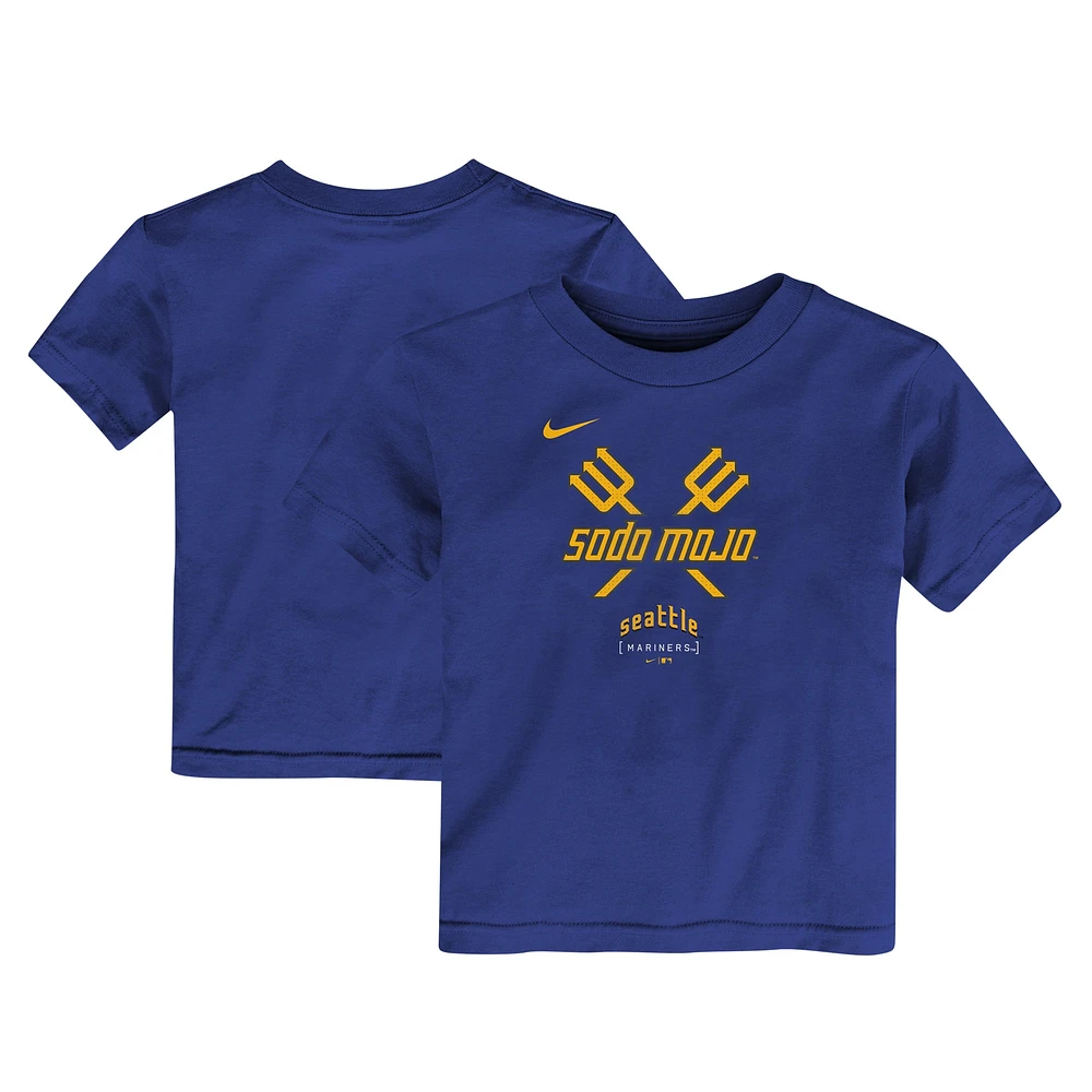 T-shirt Nike Royal Seattle Mariners City Connect avec grand logo pour tout-petit