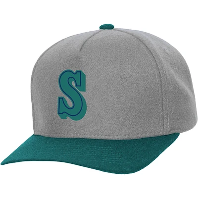 Casquette ajustable unisexe Mitchell & Ness grise Seattle Mariners Basic Coop Pro