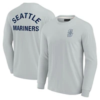 T-shirt unisexe Fanatics gris Seattle Mariners Elements super doux à manches longues