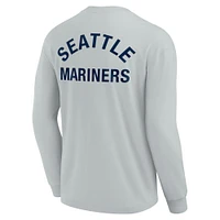 T-shirt unisexe Fanatics gris Seattle Mariners Elements super doux à manches longues