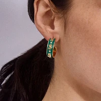 Boucles d'oreilles créoles en émail WEAR By Erin Andrews x BaubleBar des Seattle Mariners