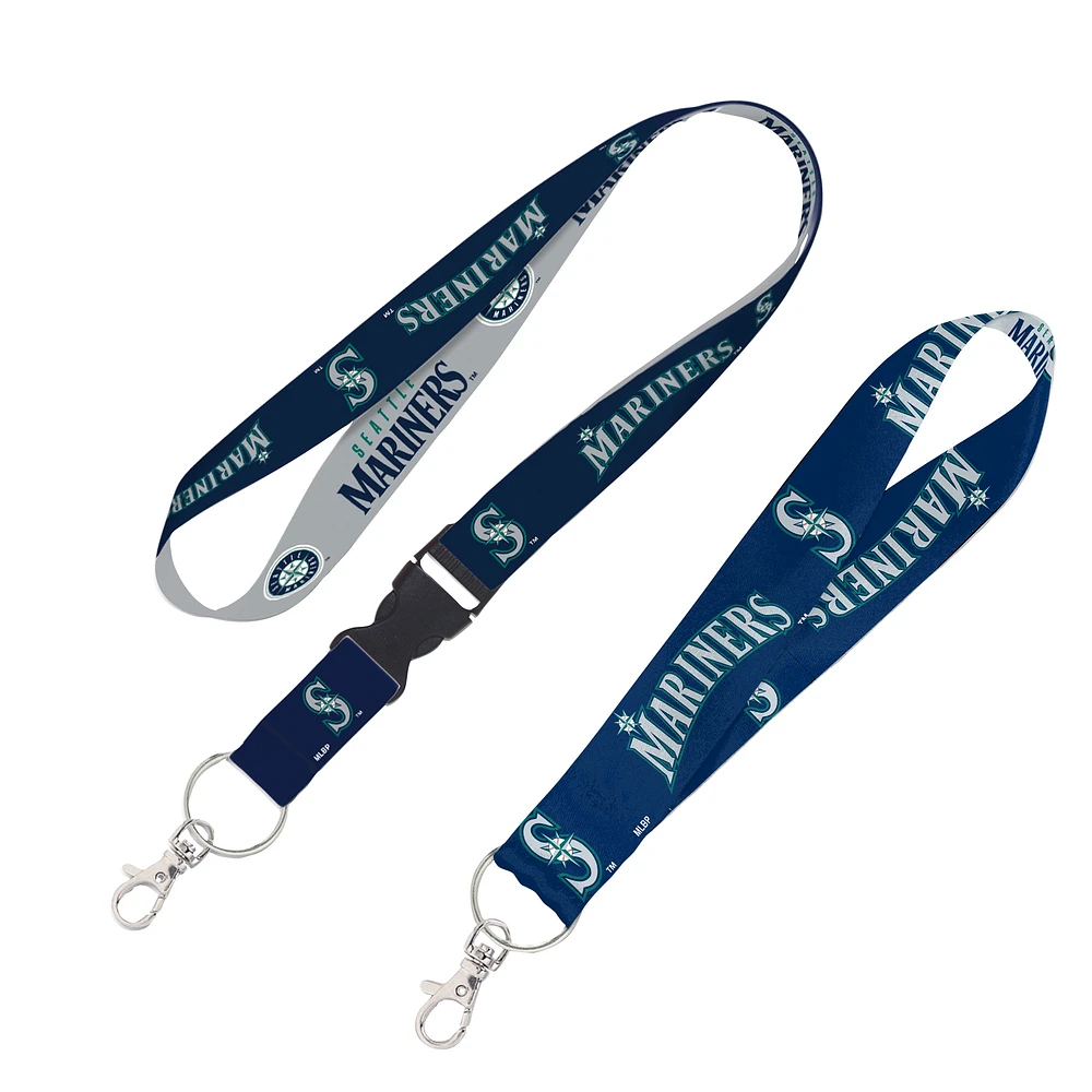 WinCraft Seattle Mariners 2-Pack Lanyard with Detachable Buckle & Key Strap Set