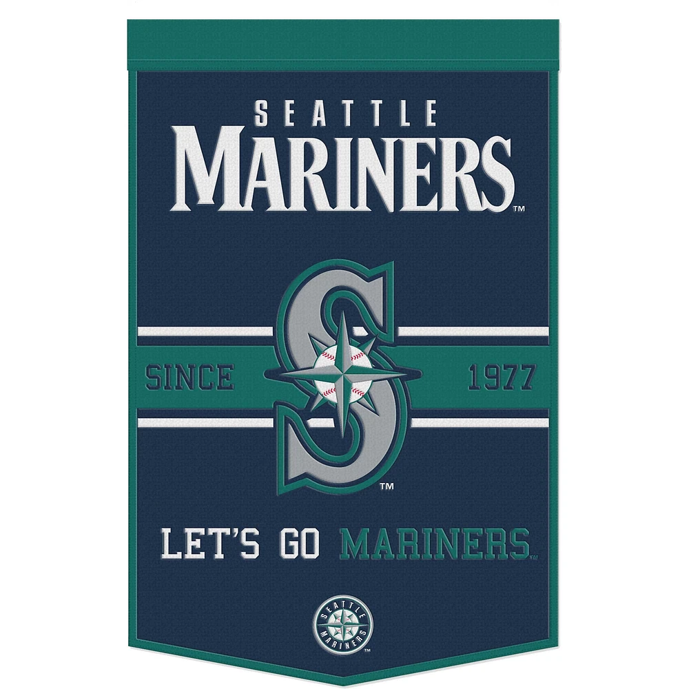 Bannière à slogan WinCraft Seattle Mariners 24 po x 38 po