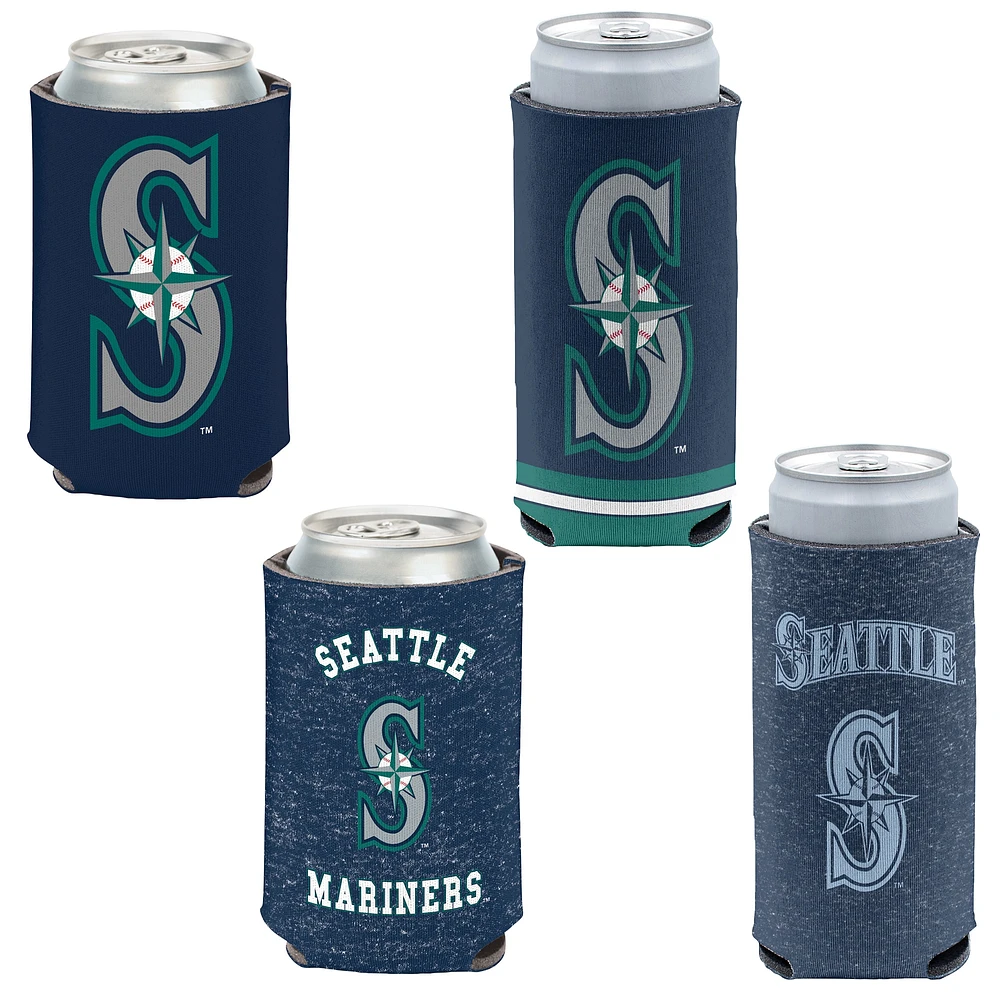 WinCraft Seattle Mariners Slim et 12oz. Ensemble de 4 refroidisseurs de canettes