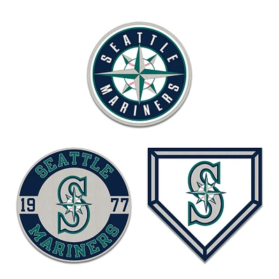 Ensemble de pin de collection WinCraft Seattle Mariners en trois pièces