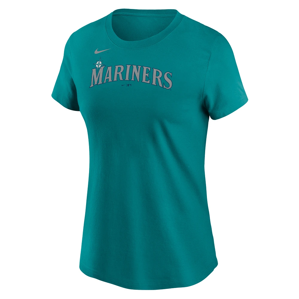Women's Nike  Aqua Seattle Mariners Wordmark T-Shirt