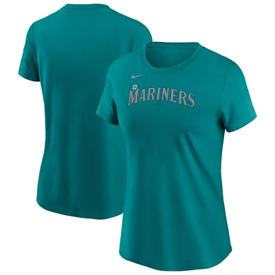 Women's Nike  Aqua Seattle Mariners Wordmark T-Shirt