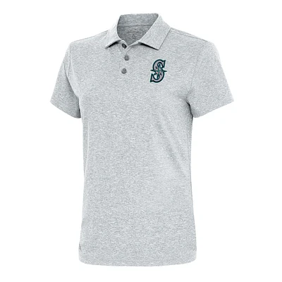 Women's Antigua  Heather Gray Seattle Mariners Motivated Polo