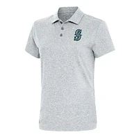 Women's Antigua  Heather Gray Seattle Mariners Motivated Polo