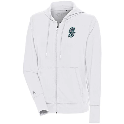Veste entièrement zippée blanche Antigua Seattle Mariners Moving pour femme