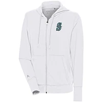Veste entièrement zippée blanche Antigua Seattle Mariners Moving pour femme