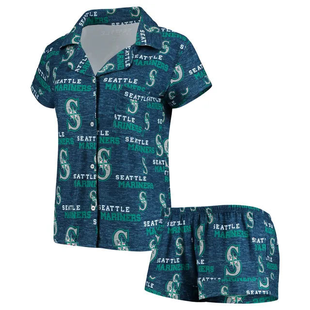 Women's Concepts Sport Navy New York Yankees Zest Allover Print Button-Up Shirt & Shorts Sleep Set Size: Medium