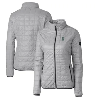 Seattle Mariners Cutter & Buck Women's Rainier PrimaLoft Eco Full-Zip Puffer Jacket - Gray