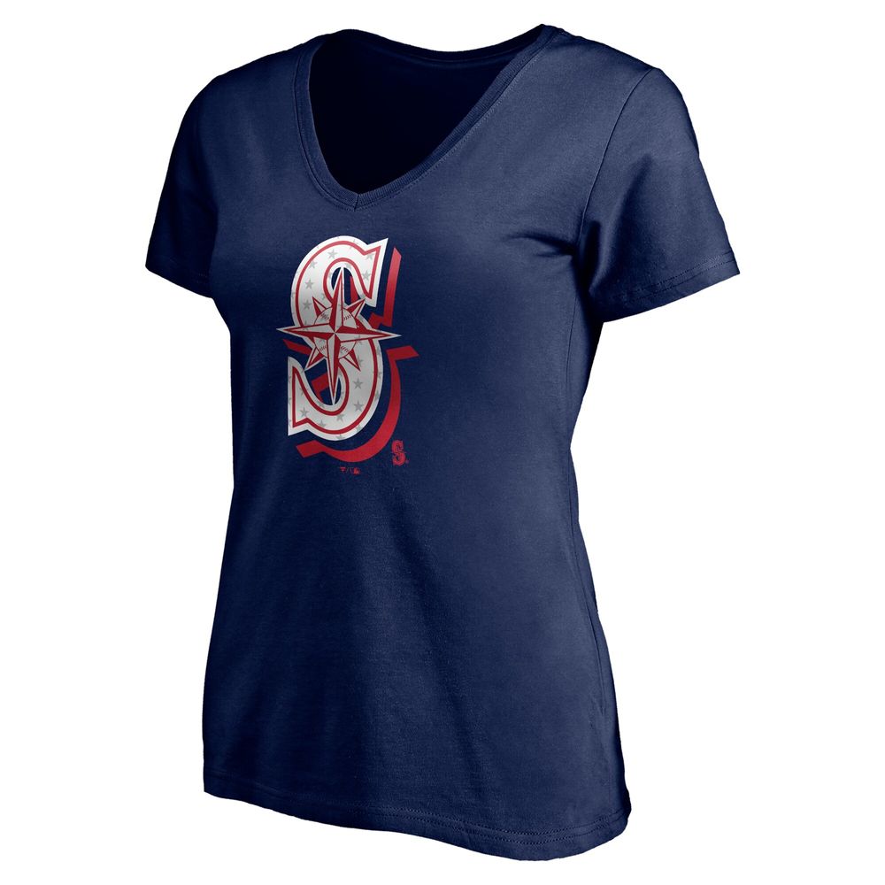 Lids Seattle Mariners Fanatics Branded Women's Red White & Team V-Neck T- Shirt - Navy