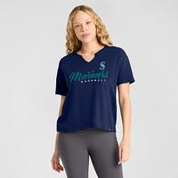 Women's Fanatics Navy Seattle Mariners Fan Fave Stadium Slub Boxy T-Shirt