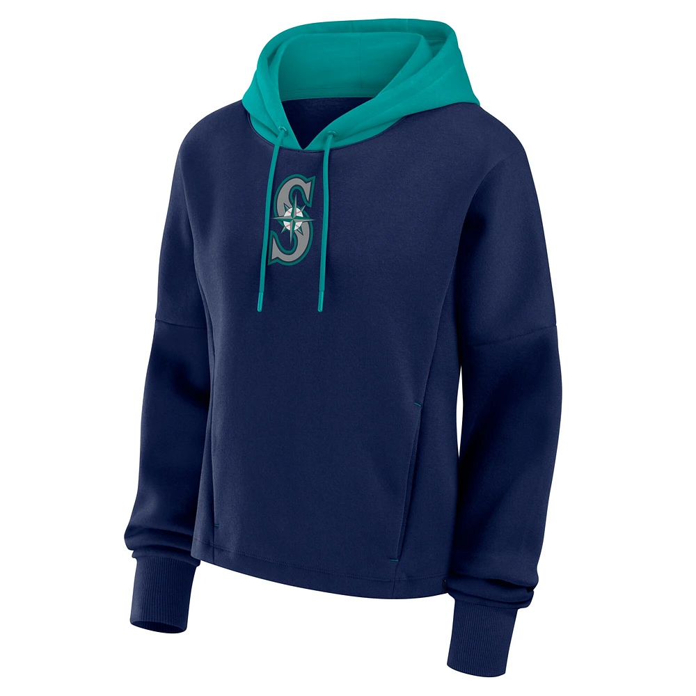 Women's Fanatics Navy Seattle Mariners Oversized Legacy Favorite Spectator Pullover Hoodie