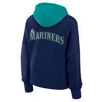 Women's Fanatics Navy Seattle Mariners Oversized Legacy Favorite Spectator Pullover Hoodie