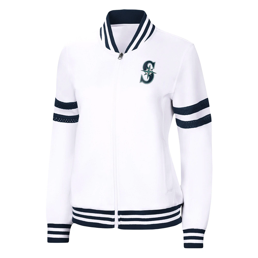Women's G-III 4Her by Carl Banks White Seattle Mariners Pre-Game - Full-Zip Track Jacket