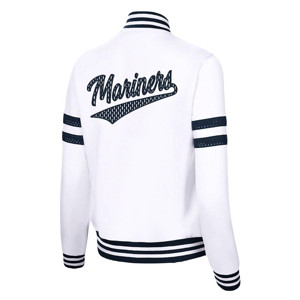 Women's G-III 4Her by Carl Banks White Seattle Mariners Pre-Game - Full-Zip Track Jacket
