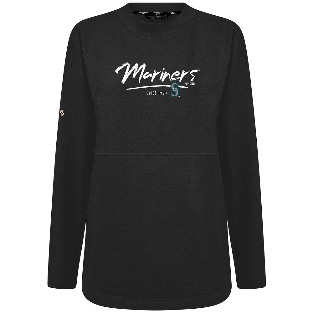 Women's Levelwear Black Seattle Mariners Accolade Beaudry Express Pullover Sweatshirt