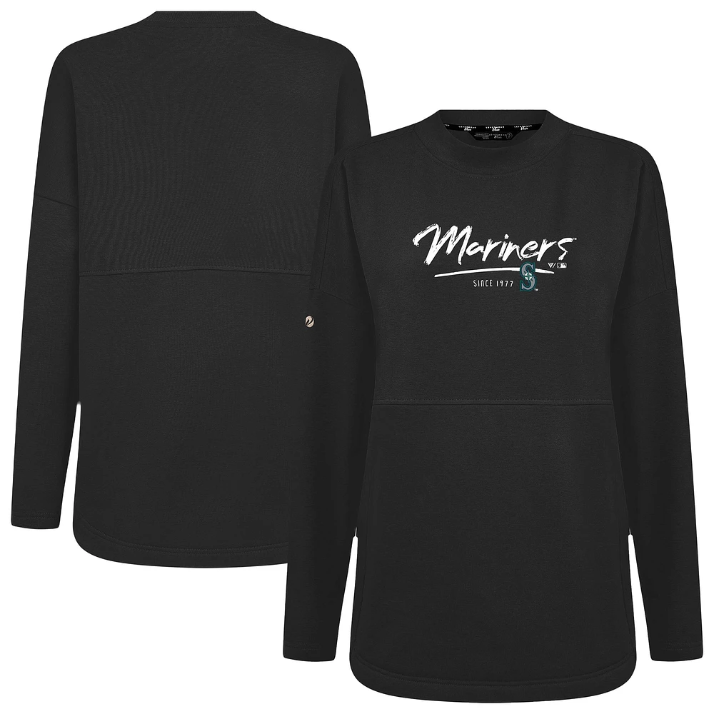 Women's Levelwear Black Seattle Mariners Accolade Beaudry Express Pullover Sweatshirt