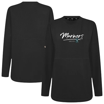 Women's Levelwear Black Seattle Mariners Accolade Beaudry Express Pullover Sweatshirt