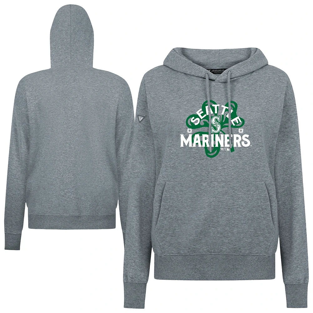 Women's Levelwear Seattle Mariners St. Patrick's Day Adorn Shamrock Pullover Hoodie