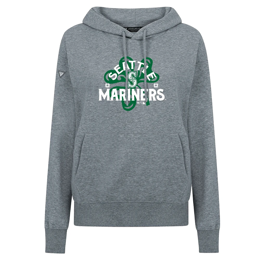 Women's Levelwear Seattle Mariners St. Patrick's Day Adorn Shamrock Pullover Hoodie