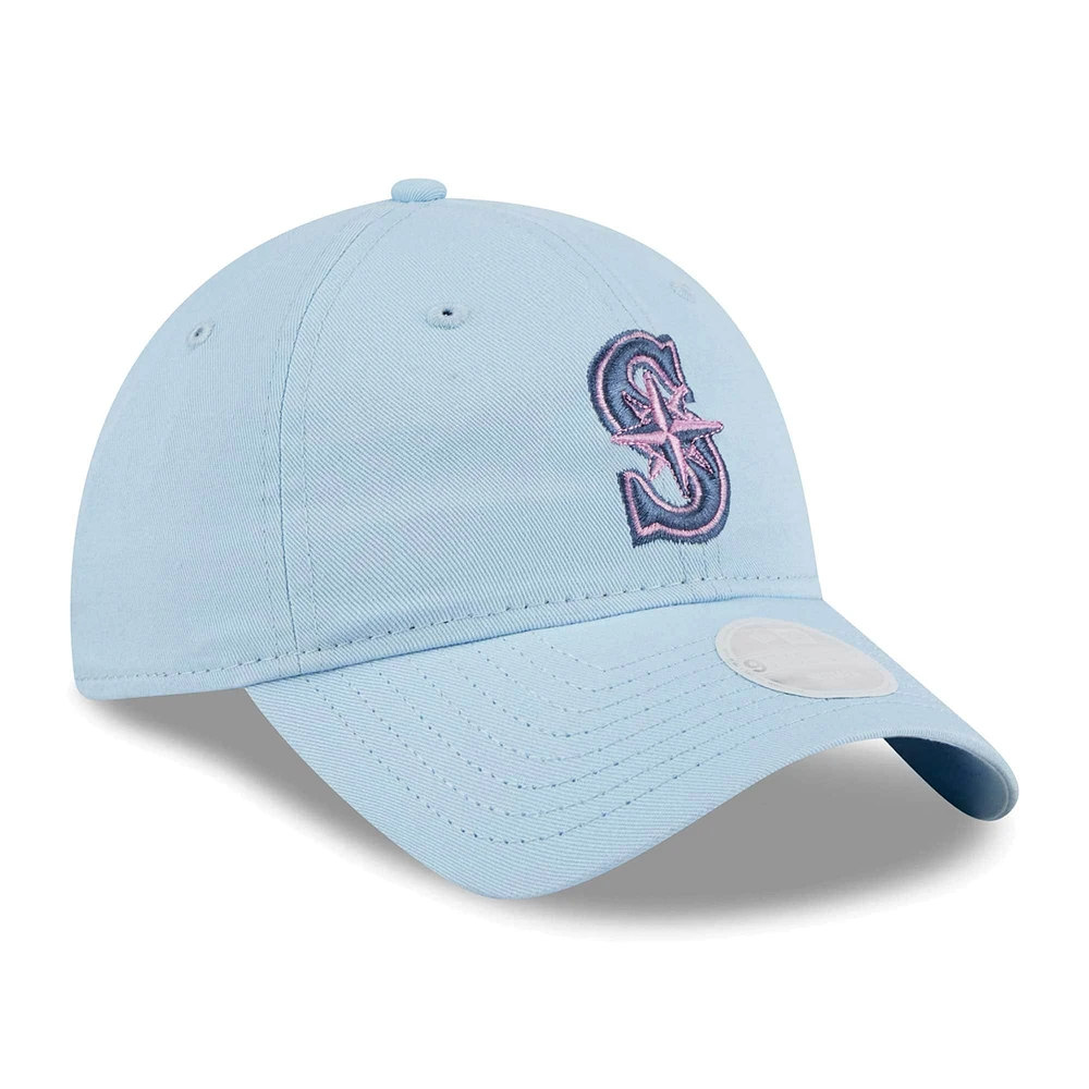 Casquette réglable multi 9TWENTY Seattle Mariners New Era bleu clair clair pour femme