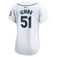 Maillot de joueur Nike Ichiro Suzuki pour femme, blanc, Seattle Mariners, domicile limité