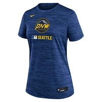 Women's Nike Navy Seattle Mariners Authentic Collection City Connect Velocity Performance T-Shirt