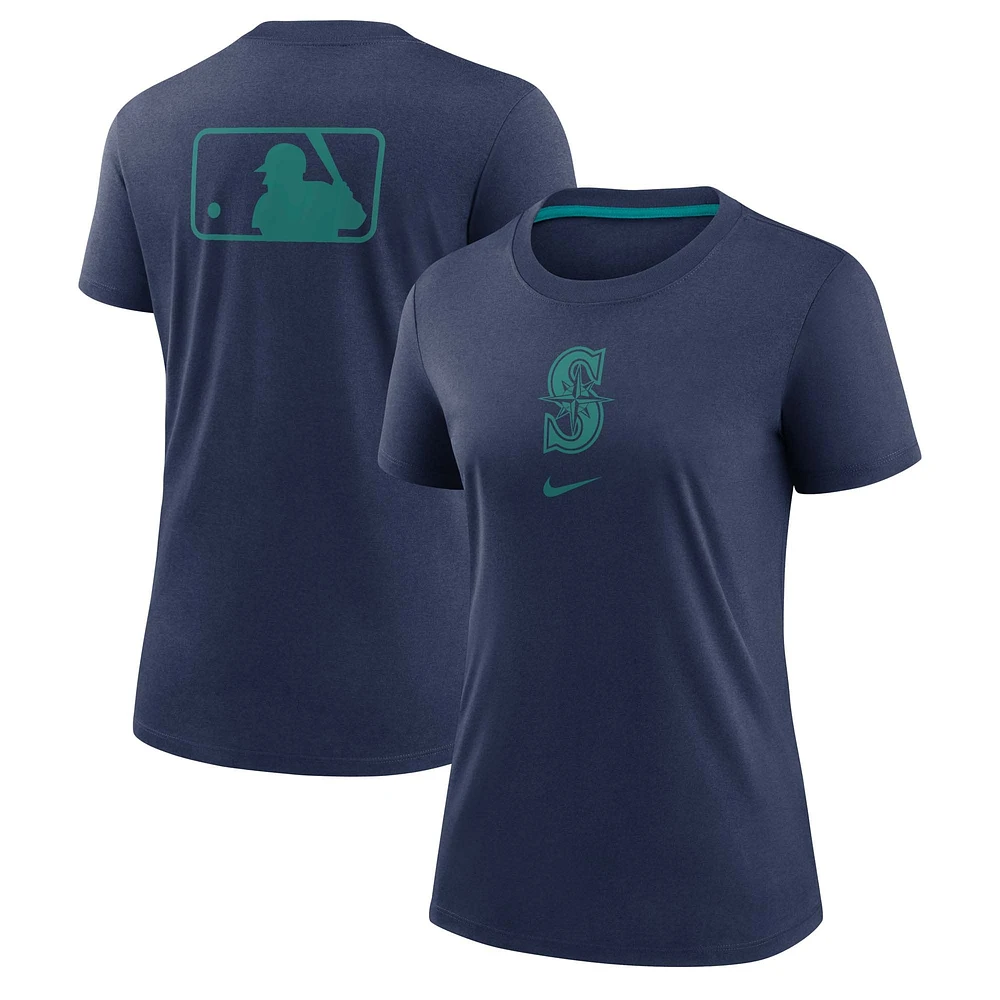 Women's Nike Navy Seattle Mariners Authentic Collection Early Work Tri-Blend T-Shirt