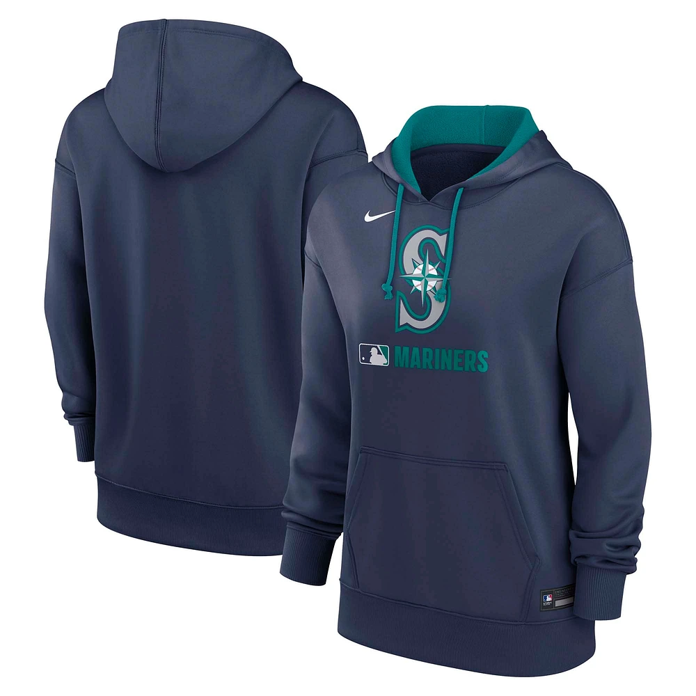 Women's Nike Navy Seattle Mariners Authentic Collection Performance Pullover Hoodie