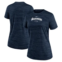 T-shirt Nike bleu marine Seattle Mariners Authentic Collection Velocity Performance pour femme