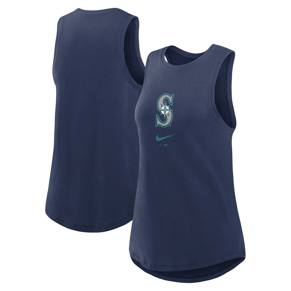 Women's Nike Navy Seattle Mariners Legacy Icon High Neck Performance Tank Top