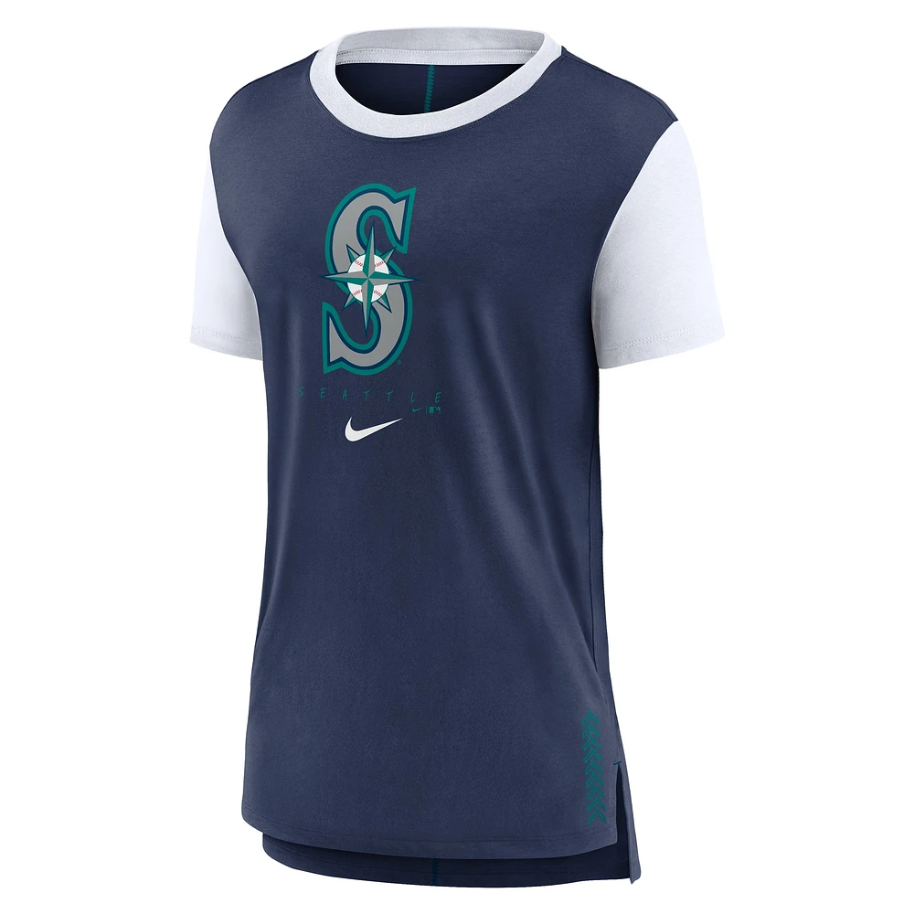 Haut Nike bleu marine Seattle Mariners Local Touch Fashion pour femme