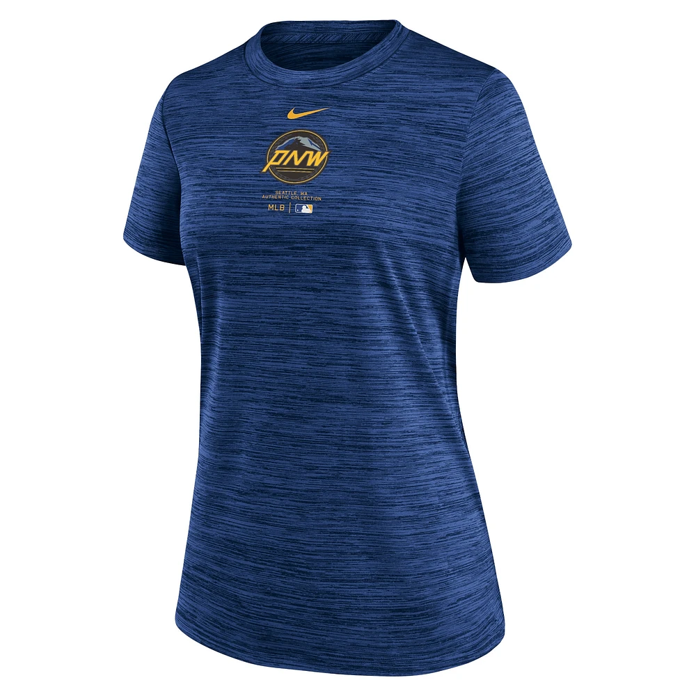 Women's Nike Royal Seattle Mariners City Connect Practice Velocity Performance T-Shirt