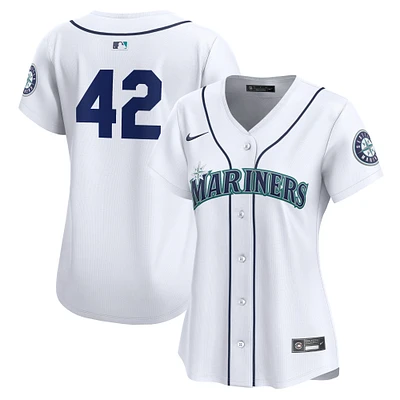 Maillot Nike blanc Seattle Mariners 2024 Jackie Robinson Day Home Limited pour femme