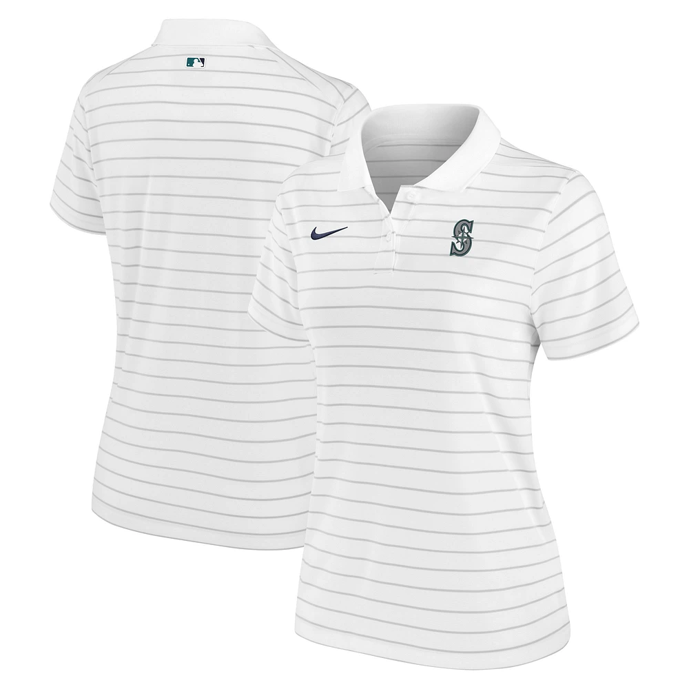 Polo Nike blanc pour femme de la collection Authentic Victory Performance des Seattle Mariners