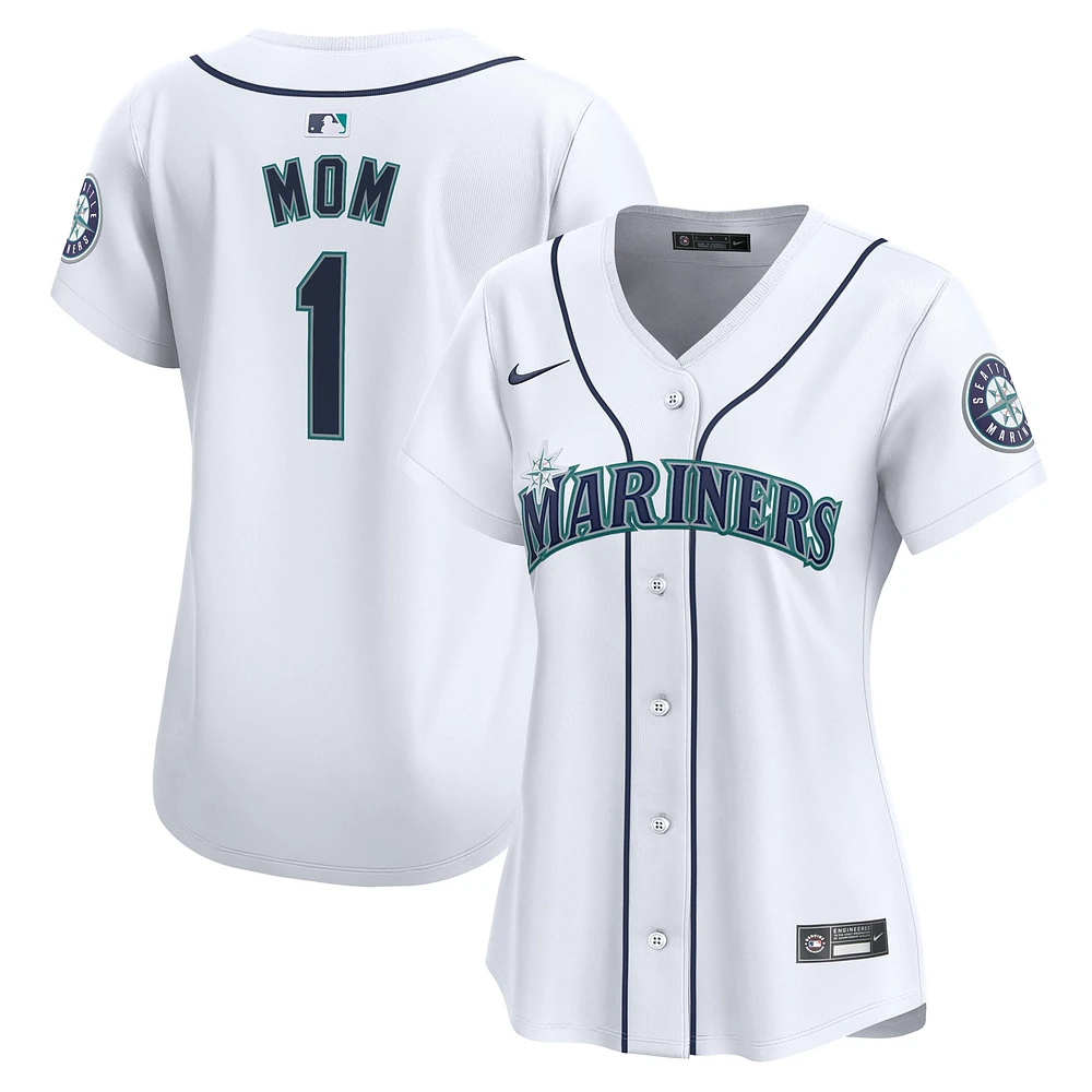 Women's Nike White Seattle Mariners #1 Mom Home Limited Jersey