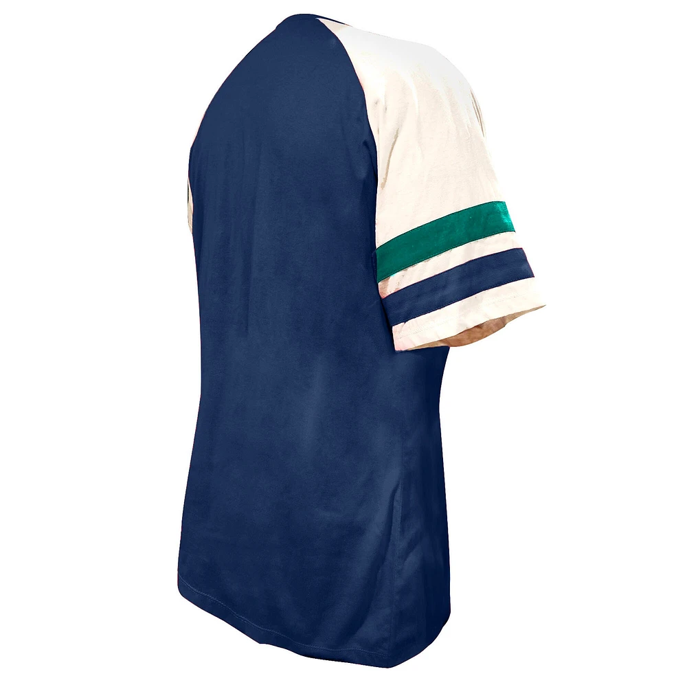 Women's Profile  Navy Seattle Mariners Arched Notch Neck T-Shirt