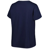 T-shirt à col en V avec logo taille plus pour femmes Profile Navy Seattle Mariners