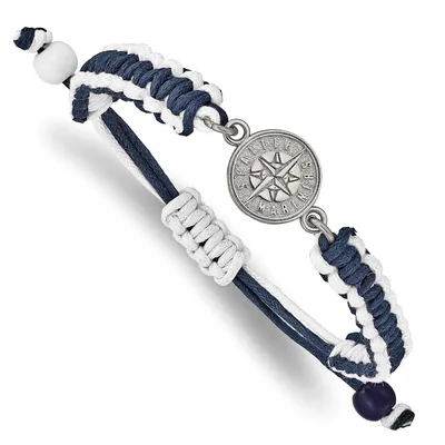 Seattle Mariners Women's Stainless Steel Adjustable Cord Bracelet
