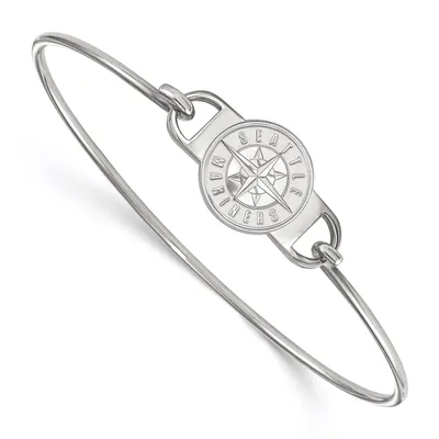 Seattle Mariners Women's Logo Bangle Bracelet - Silver