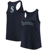 Women's Soft as a Grape Navy Seattle Mariners Plus Swing for the Fences Racerback Tank Top