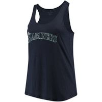 Women's Soft as a Grape Navy Seattle Mariners Plus Swing for the Fences Racerback Tank Top