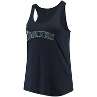 Women's Soft as a Grape Navy Seattle Mariners Plus Swing for the Fences Racerback Tank Top